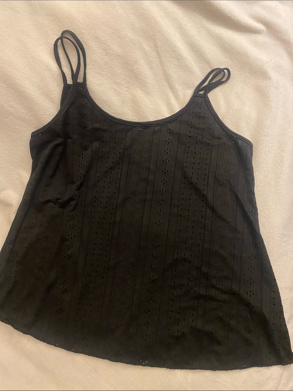 Women's Black Eyelet Double-Strap Camisole